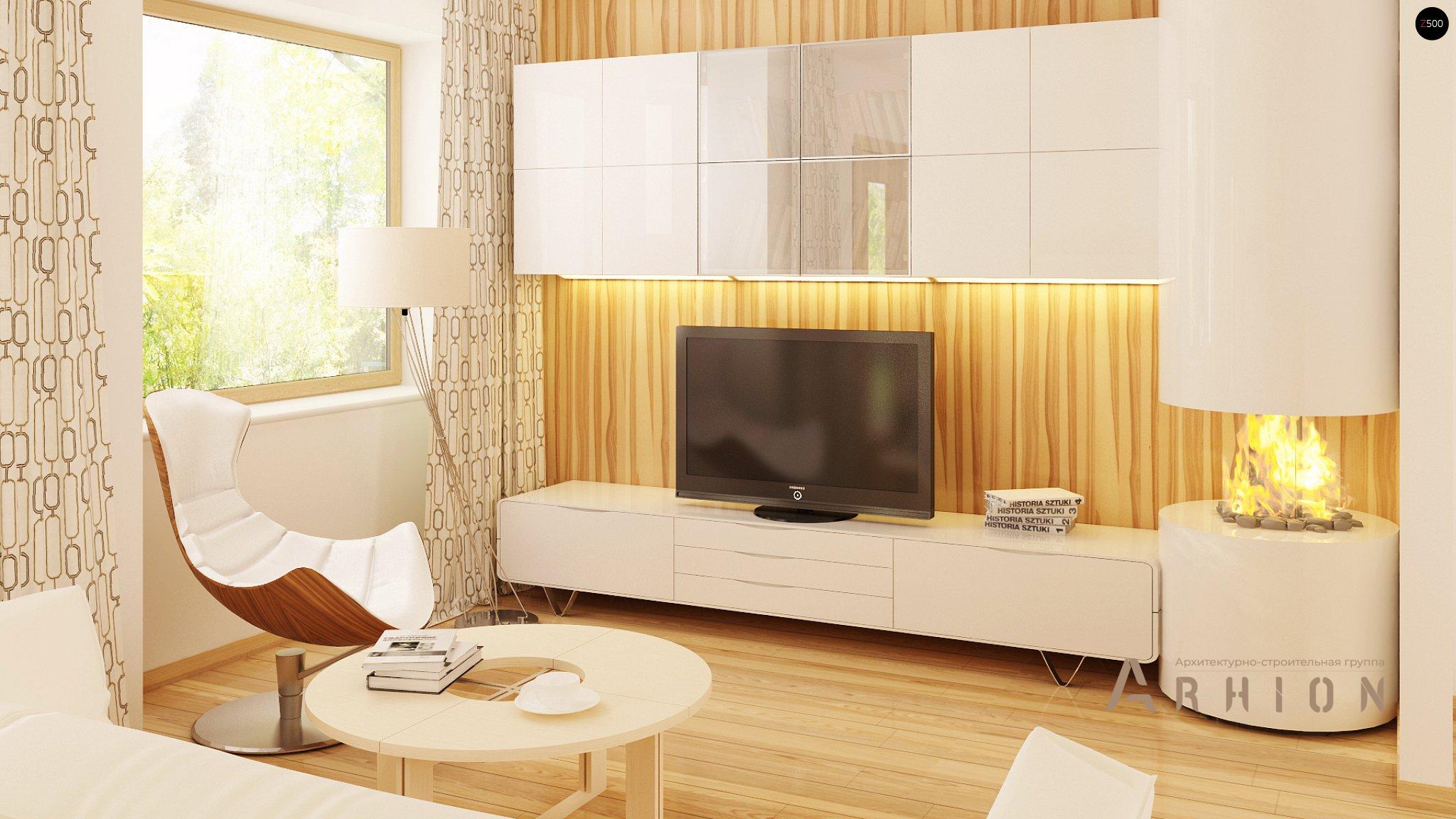 5. Проект одноэтажного дома в европейском стиле с двускатной кровлей, Z40 os, площадью - 142 кв c мансардой